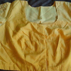 DUAL TONE MUSTARD EMBROIDERED SARI